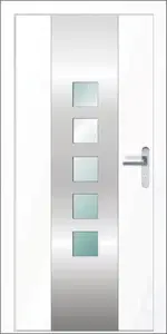 Inox 4  Gealan F Inox betétes műanyag bejárati ajtó