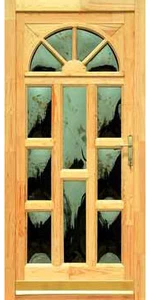 Napsugár I Teljesen üveges borovi fenyő fa bejárati ajtó (D)