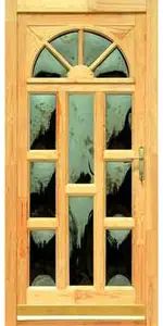 Napsugár I Teljesen üveges borovi fenyő fa bejárati ajtó (D)