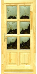 Szikra 6 üveges borovi fenyő fa bejárati ajtó (D)