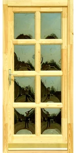 Szikra 8 üveges borovi fenyő fa bejárati ajtó (D)