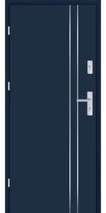 Taródi Ludas 104 szálcsiszolt acél intarziás mdf bejárati ajtó