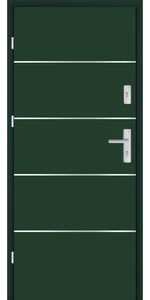 Taródi Ludas 107 szálcsiszolt acél intarziás mdf bejárati ajtó