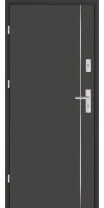 Taródi Ludas 112 szálcsiszolt acél intarziás mdf bejárati ajtó