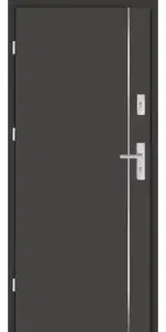 Taródi Ludas 112 szálcsiszolt acél intarziás mdf bejárati ajtó