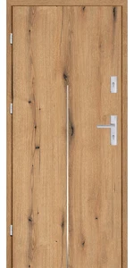 Taródi Ludas 113 szálcsiszolt acél intarziás mdf bejárati ajtó