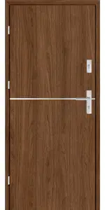 Taródi Ludas 114 szálcsiszolt acél intarziás mdf bejárati ajtó