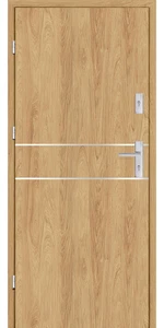 Taródi Ludas 116 szálcsiszolt acél intarziás mdf bejárati ajtó