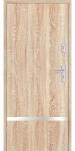 Taródi Ludas 117 szálcsiszolt acél intarziás mdf bejárati ajtó