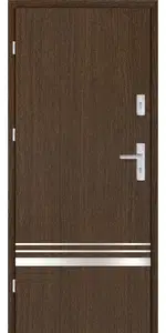 Taródi Ludas 118 szálcsiszolt acél intarziás mdf bejárati ajtó