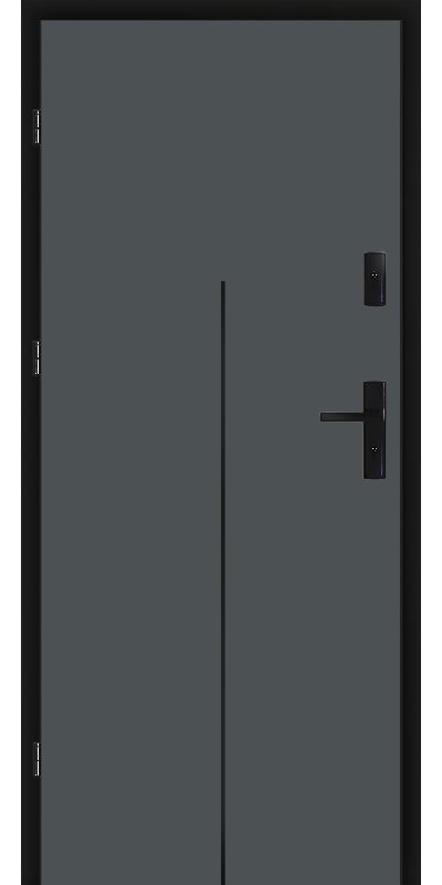 Fekete intarziás lépcsőházi bejárati ajtók