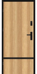 Taródi Ludas 217 szálcsiszolt fekete intarziás mdf bejárati ajtó