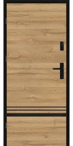 Taródi Ludas 218 szálcsiszolt fekete intarziás mdf bejárati ajtó