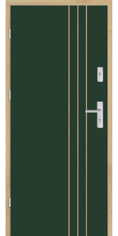 Tölgy intarziás lépcsőházi bejárati ajtók