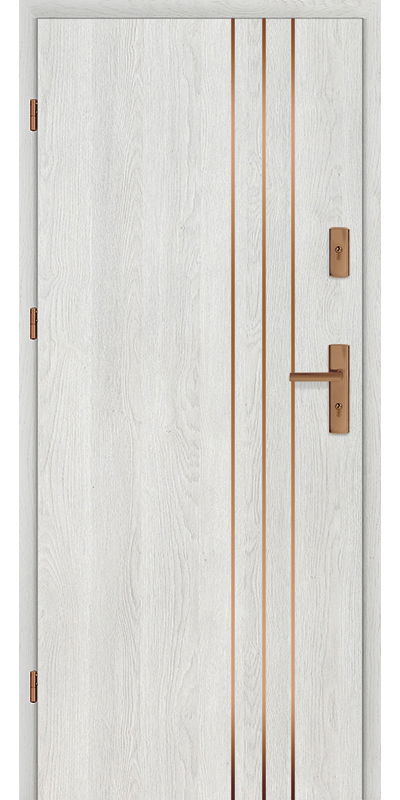 Réz intarziás lépcsőházi bejárati ajtók