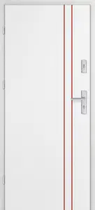 Taródi Ludas 604 piros intarziás mdf bejárati ajtó