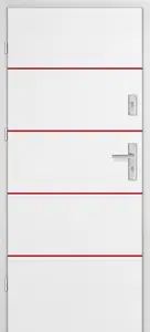 Taródi Ludas 607 piros intarziás mdf bejárati ajtó