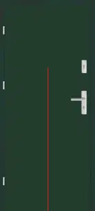 Taródi Ludas 613 piros intarziás mdf bejárati ajtó