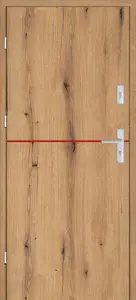 Taródi Ludas 614 piros intarziás mdf bejárati ajtó