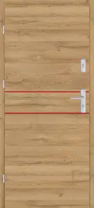 Taródi Ludas 616 piros intarziás mdf bejárati ajtó