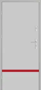 Taródi Ludas 617 piros intarziás mdf bejárati ajtó