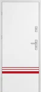 Taródi Ludas 618 piros intarziás mdf bejárati ajtó