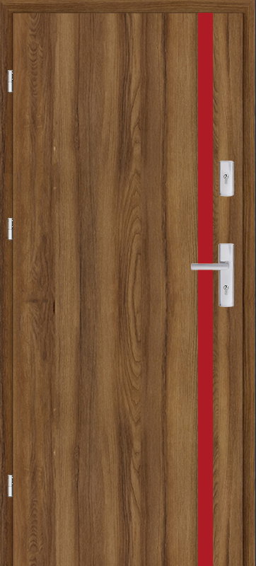 Taródi Ludas 620 piros intarziás mdf bejárati ajtó