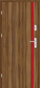 Taródi Ludas 620 piros intarziás mdf bejárati ajtó