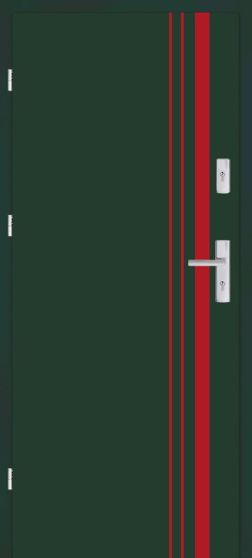 Taródi Ludas 621 piros intarziás mdf bejárati ajtó
